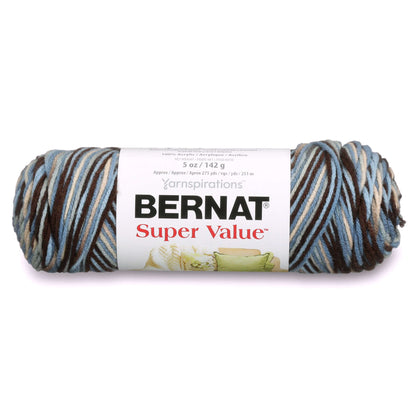 Bernat Super Value Variegates Yarn - Discontinued Shades Blue Taupe