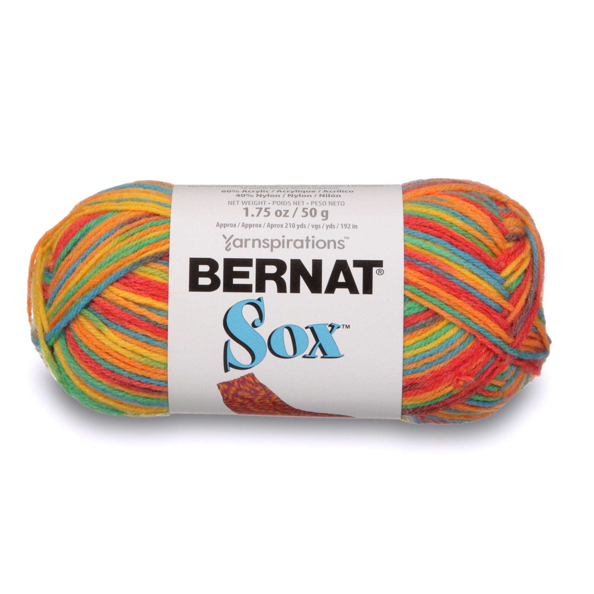 Bernat Sox Yarn - Discontinued Shades Rainbow