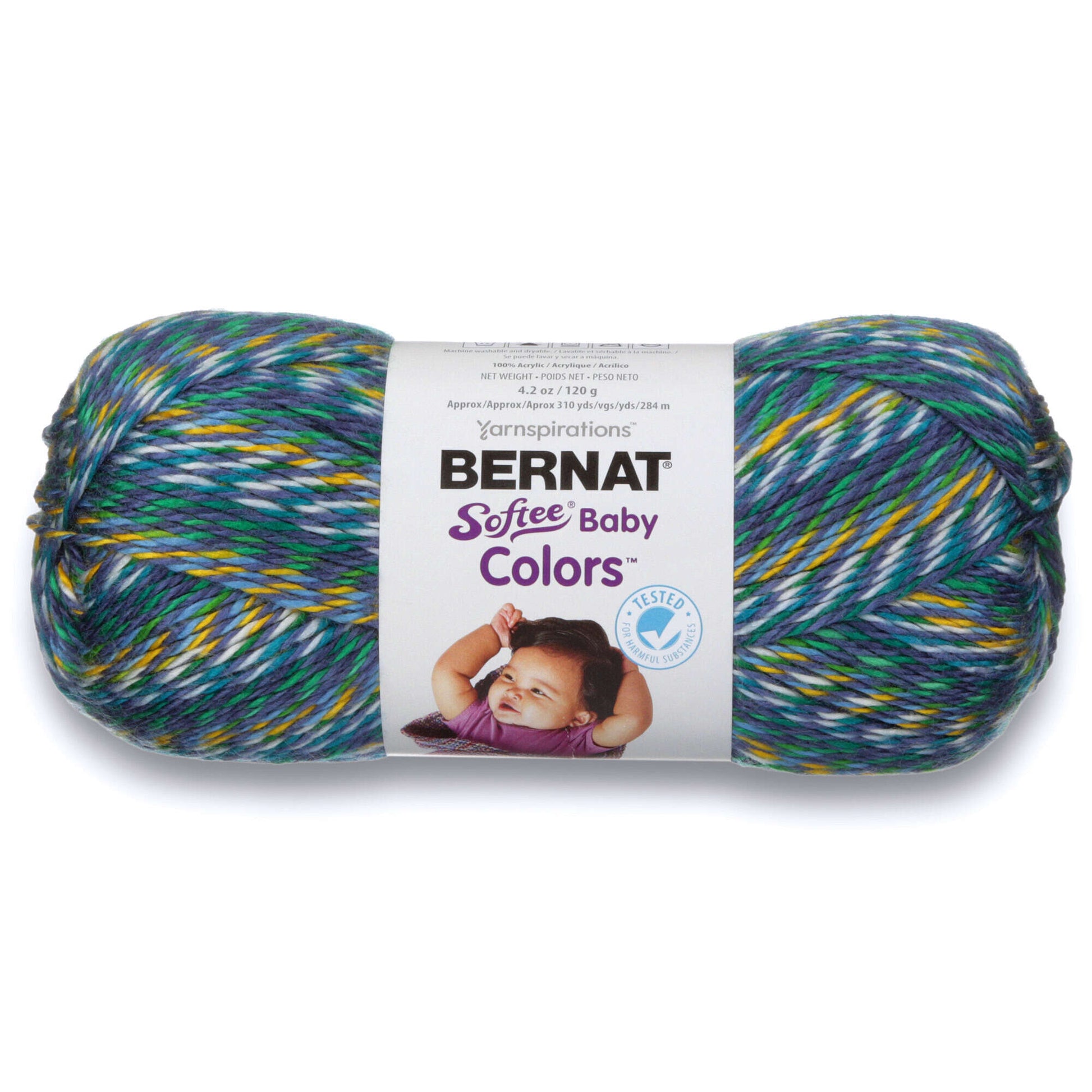 Bernat Softee Baby Colors Yarn - Discontinued Shades Blue Rainbow