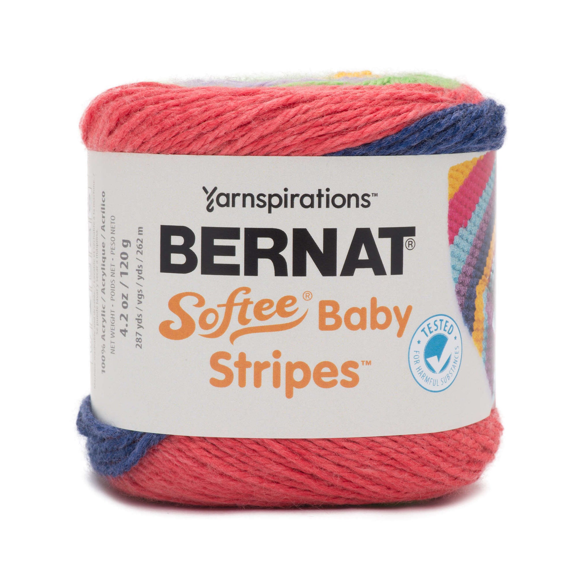 Bernat Softee Baby Stripes Soft #3 Acrylic Yarn for Knitting, Crochet,  Blanket
