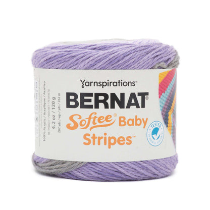 Bernat Softee Baby Stripes Yarn - Discontinued Lullaby Lilac