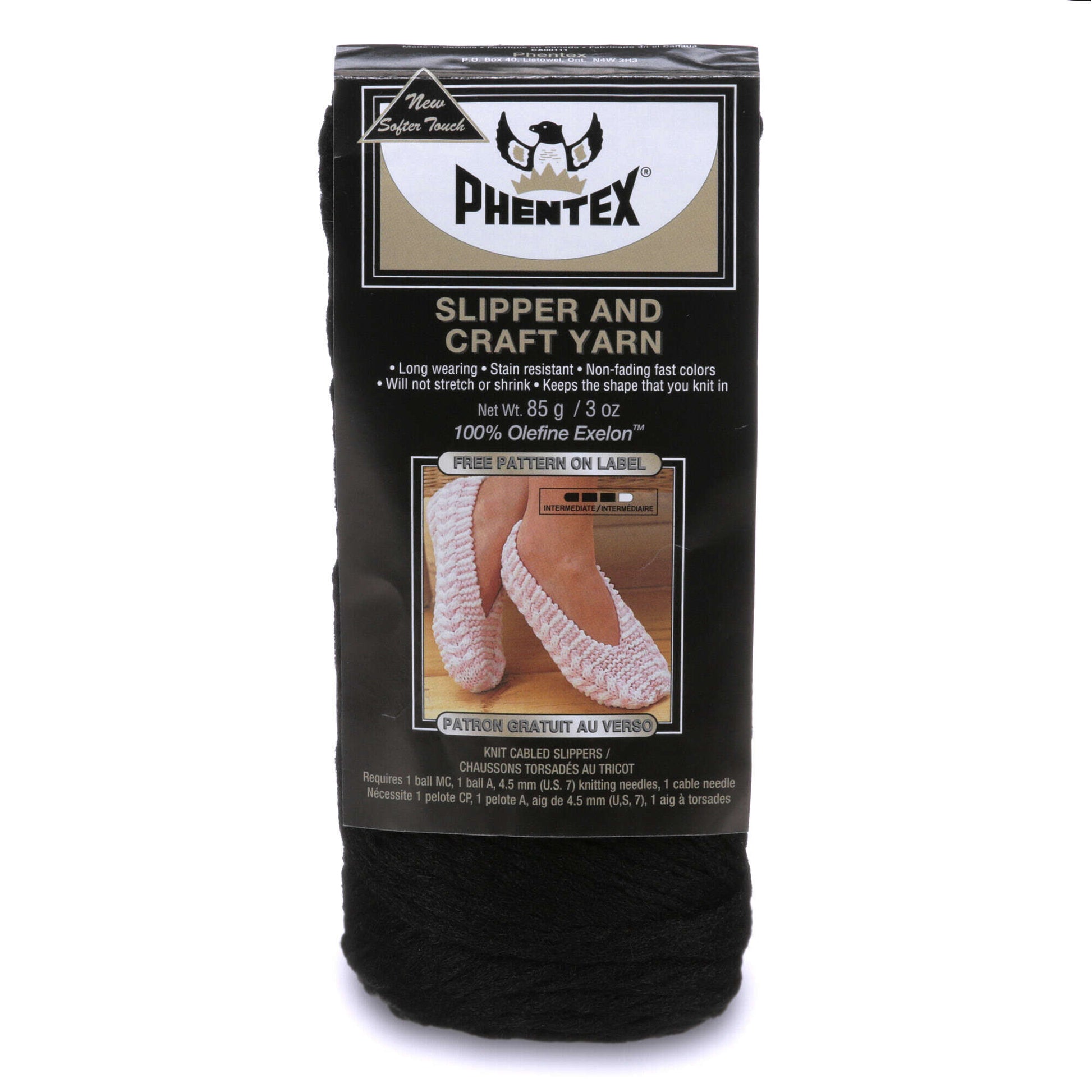 Phentex Slipper & Craft Yarn Black
