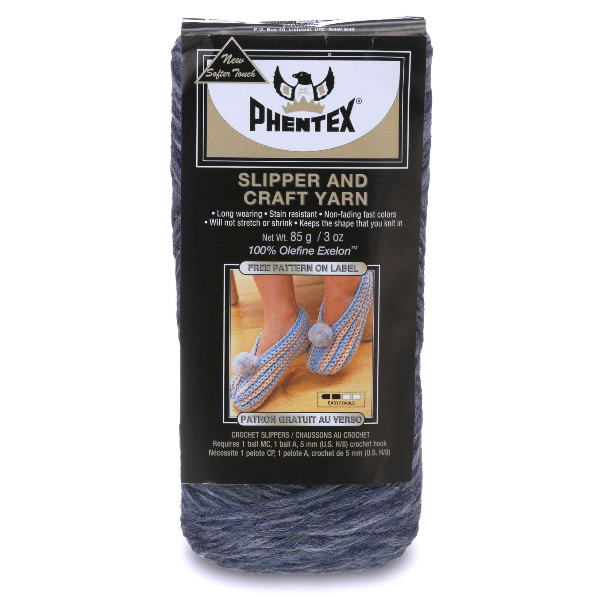 Phentex Slipper & Craft Yarn Denim Heather