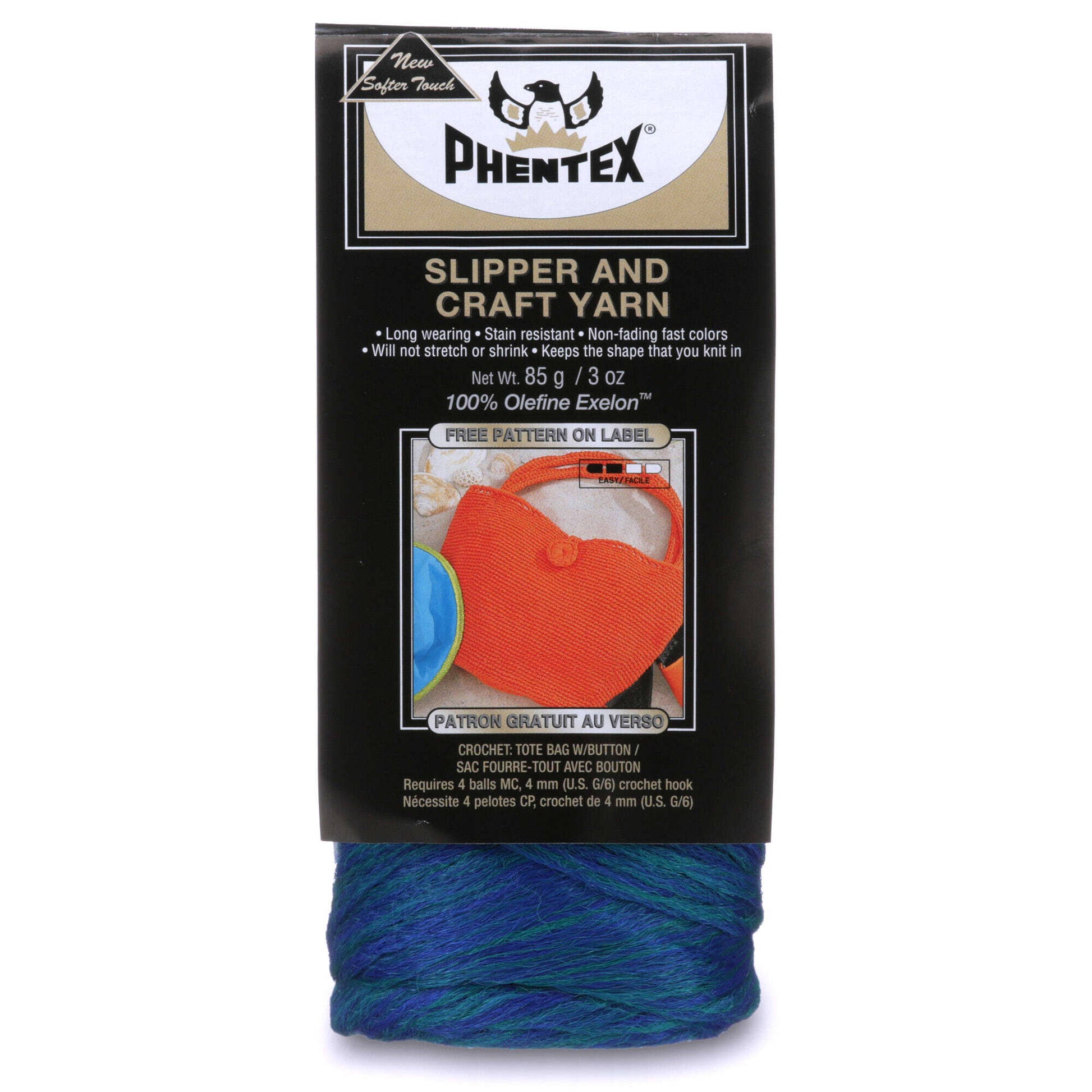 Phentex Slipper & Craft Yarn - Discontinued Shades Emerald Heather