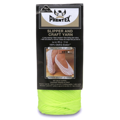 Phentex Slipper & Craft Yarn - Discontinued Shades Neon Yellow