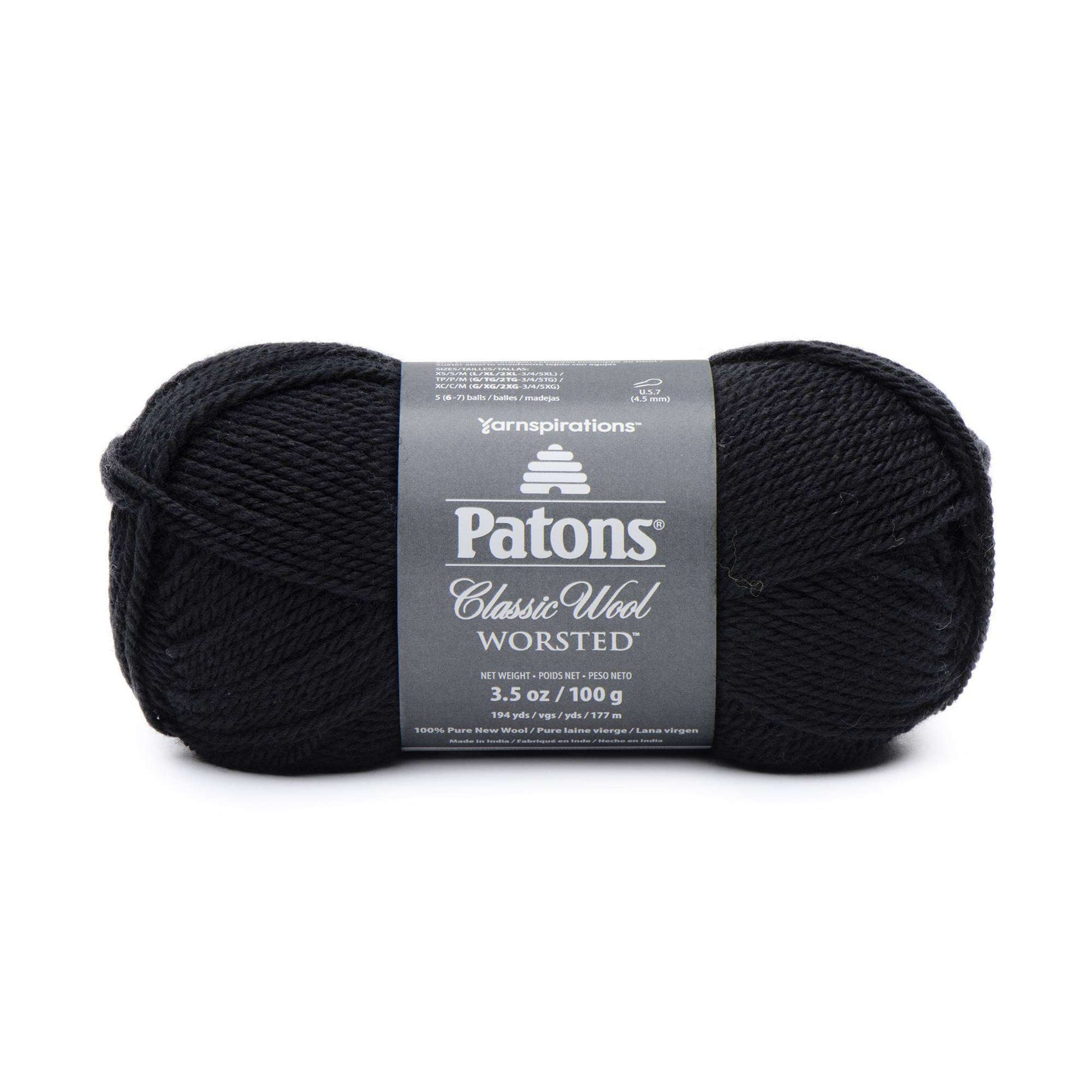 Patons Classic Wool Worsted Yarn Black