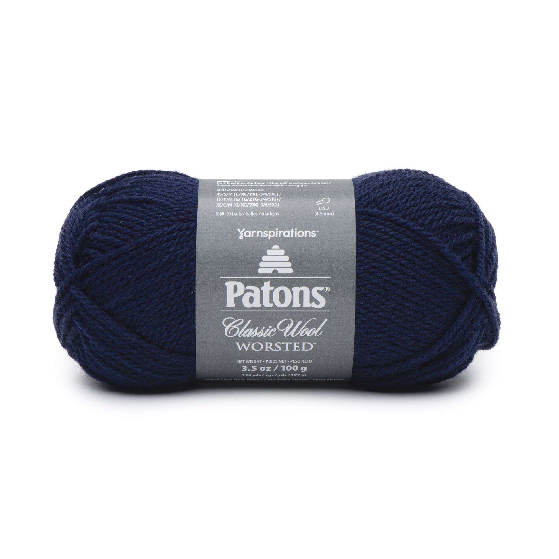 Patons Classic Wool Worsted Yarn Navy