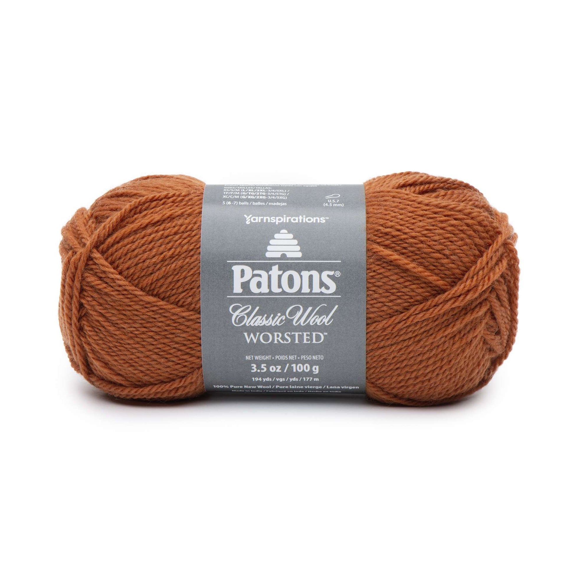 Patons Classic Wool Indigo Yarn - 5 Pack of 3.5oz/100g - Wool - 4