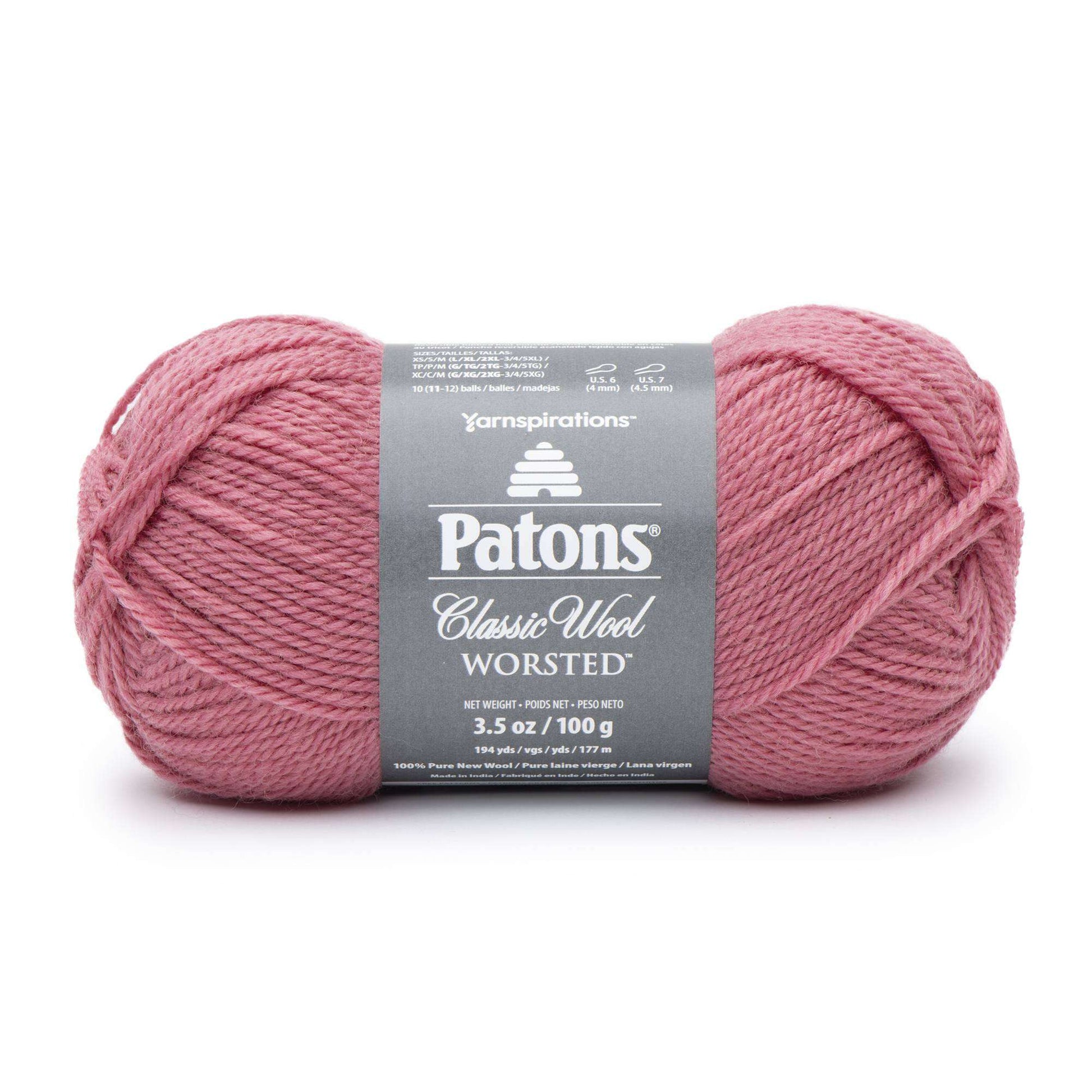 Patons Classic Wool Worsted Yarn Rose