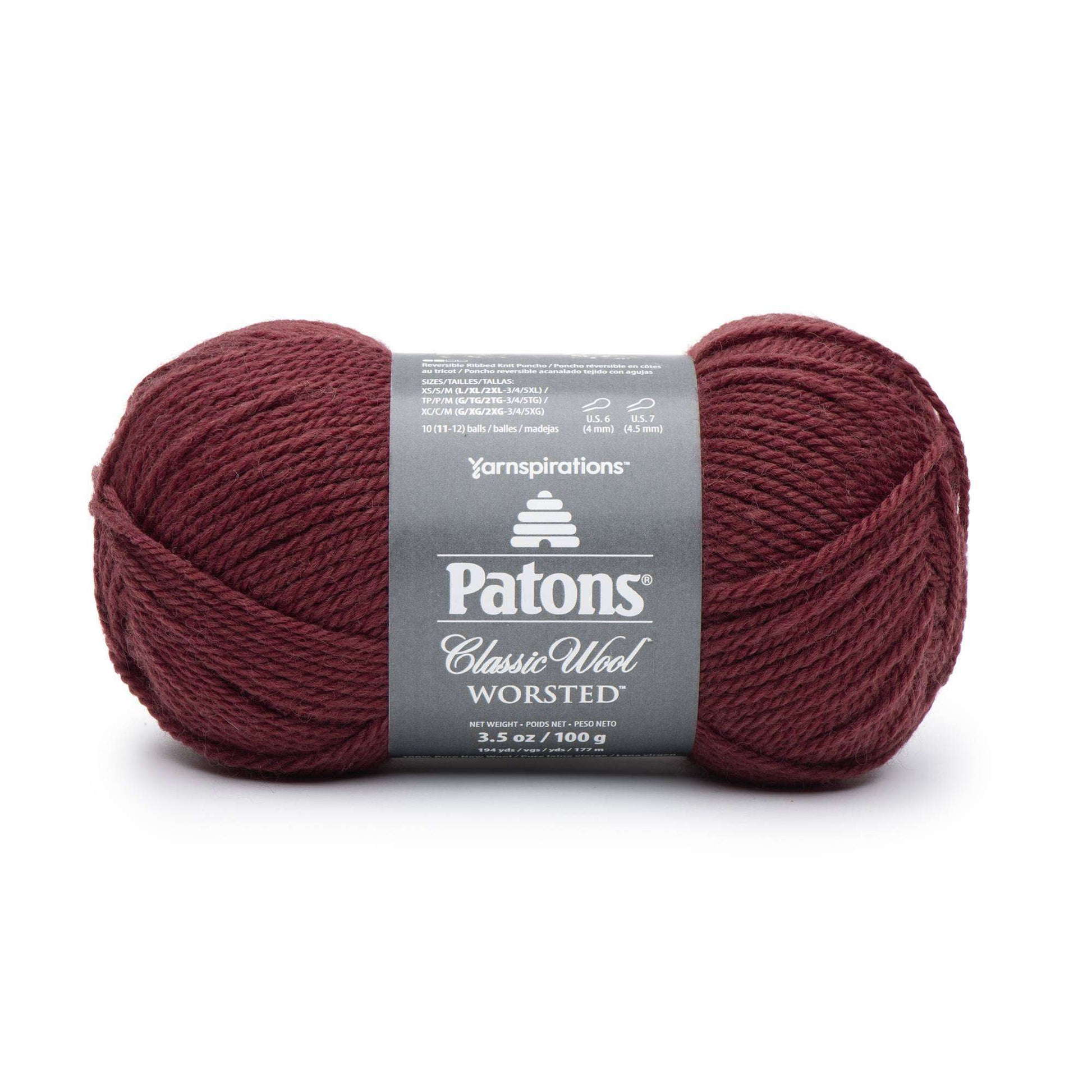 Patons Classic Wool Worsted Yarn Claret