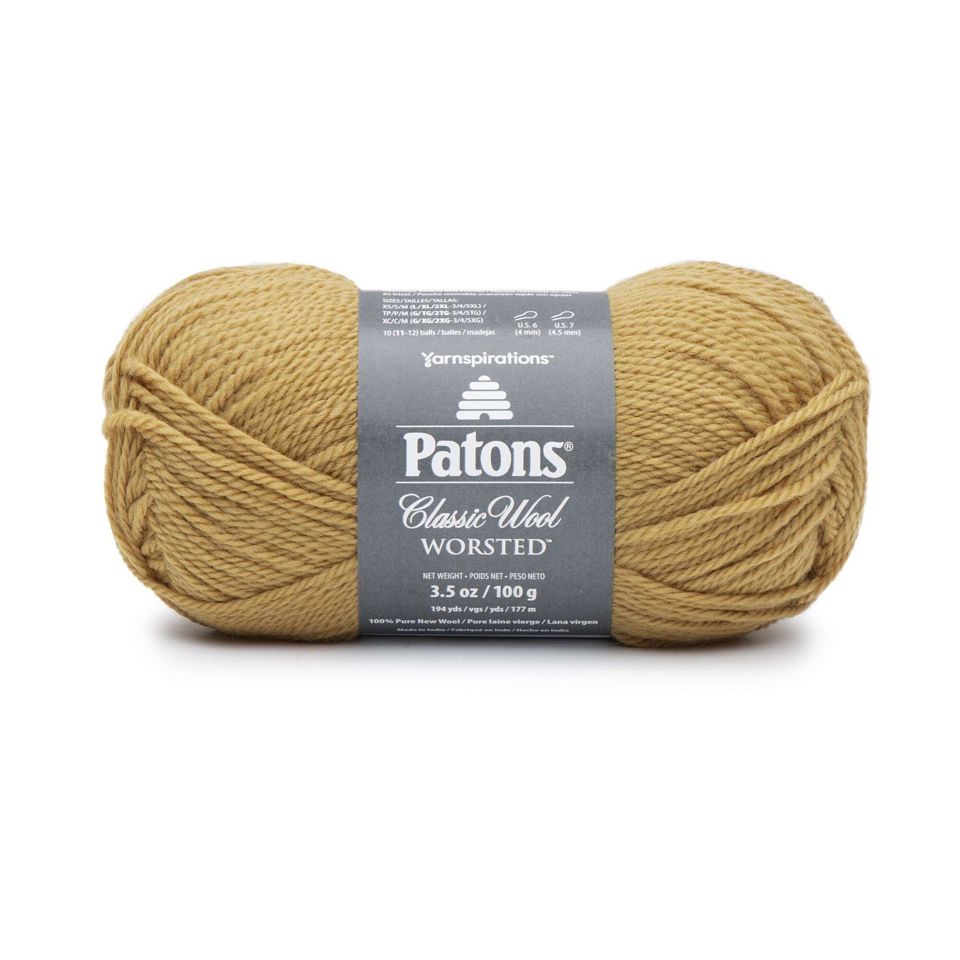 Patons Classic Wool Worsted Yarn Honey