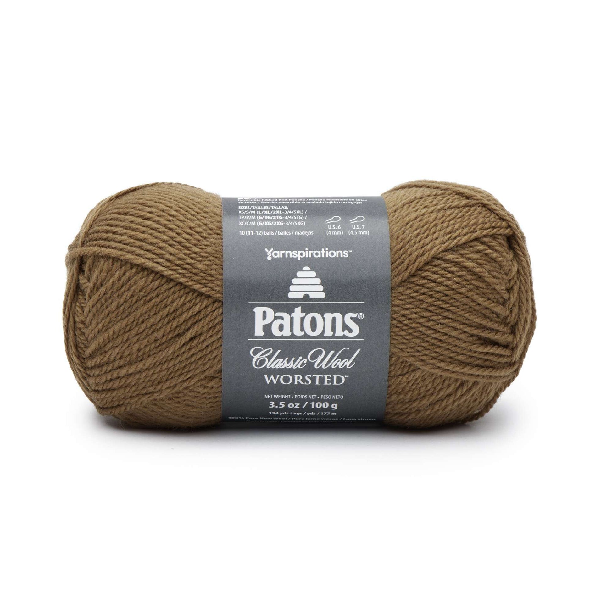 Patons Classic Wool Worsted Yarn Brown Mustard