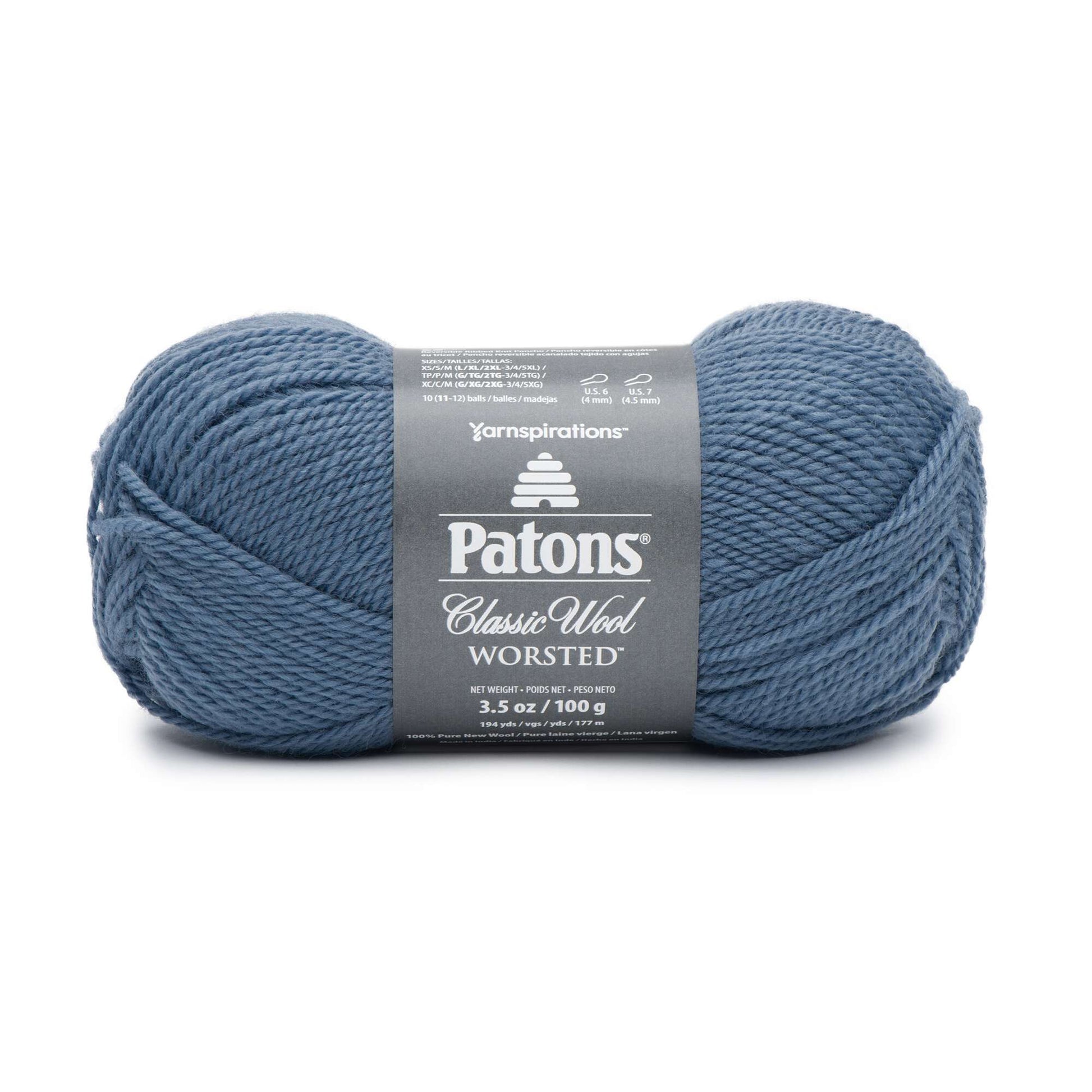 Patons Classic Wool Worsted Yarn Country Blue