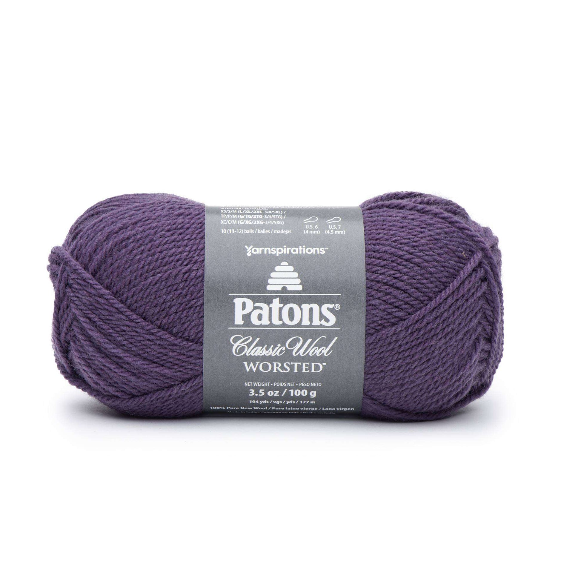 Patons Classic Wool Worsted Yarn Gray Plum