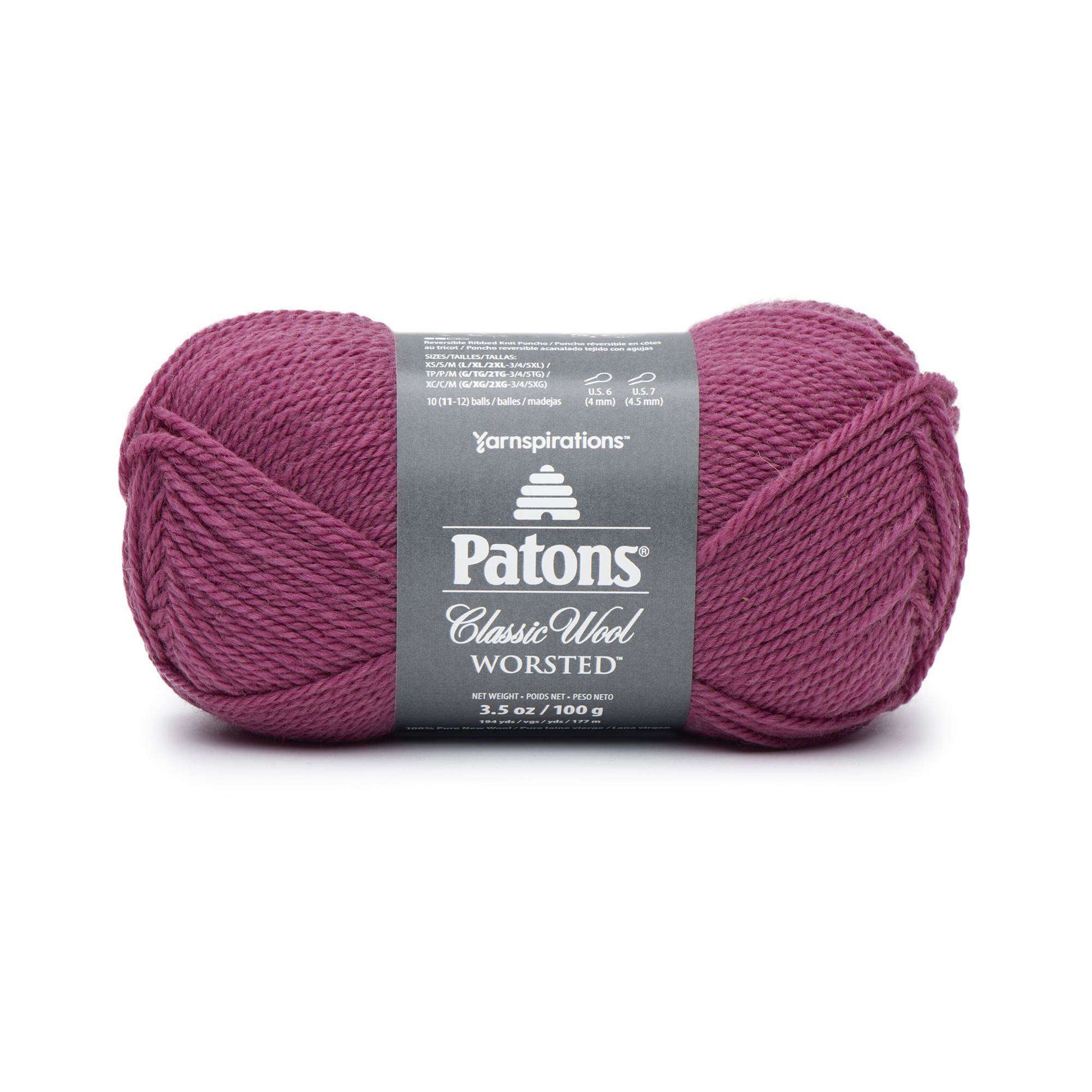 Patons Classic Wool Worsted Yarn Rich Raspberry
