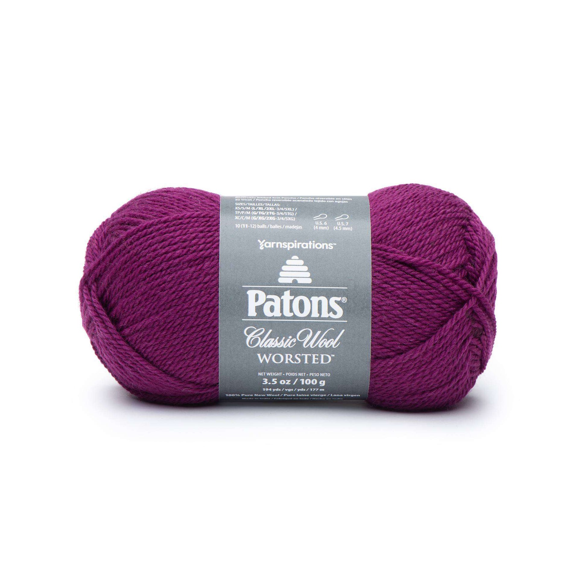 Patons Classic Wool Worsted Yarn Amaranth