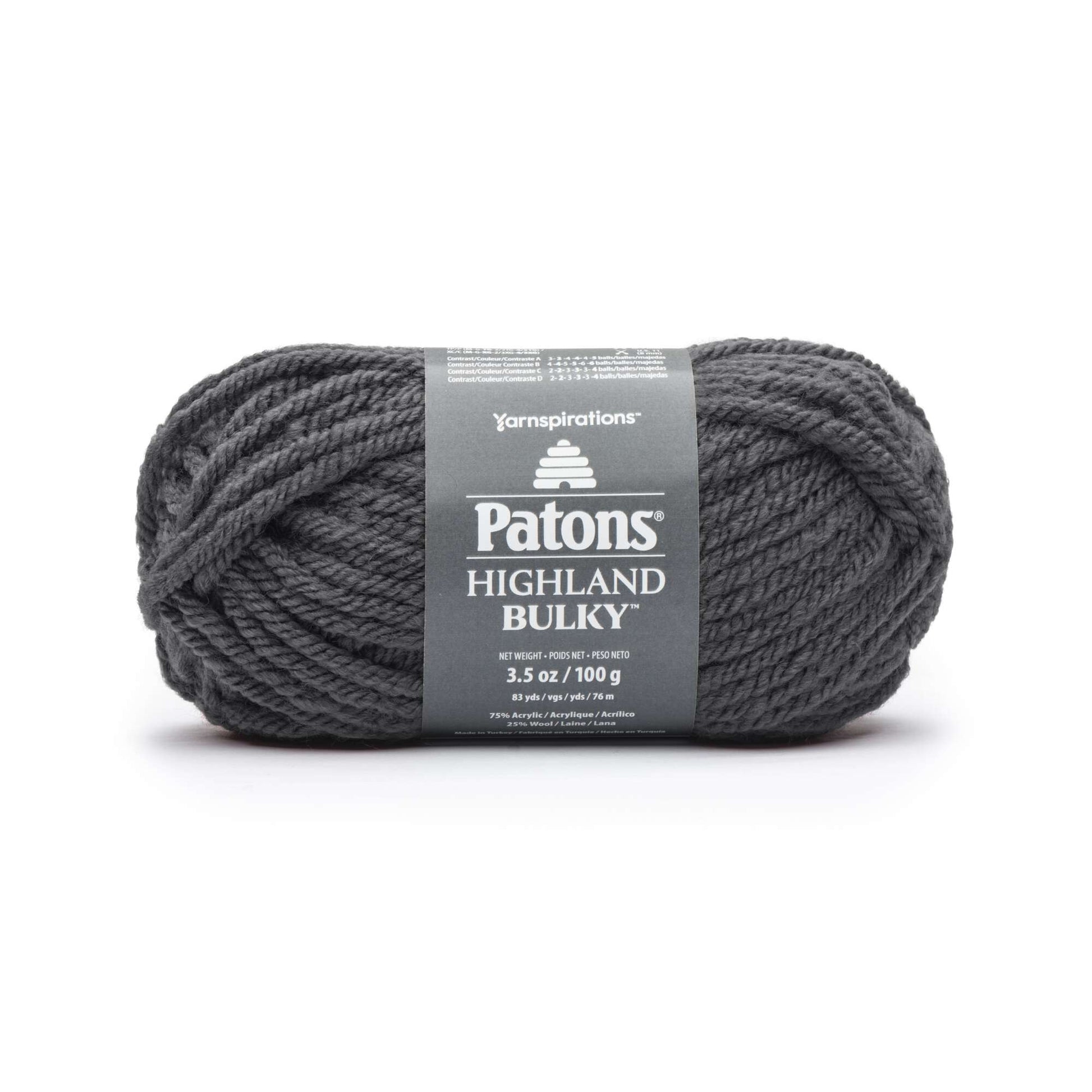 Patons Highland Bulky Yarn Oxford Gray