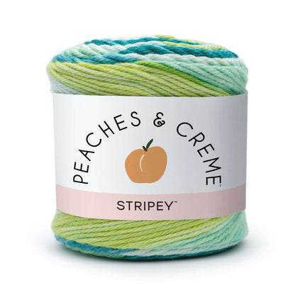 Peaches & Crème Stripey Yarn Green Stripes