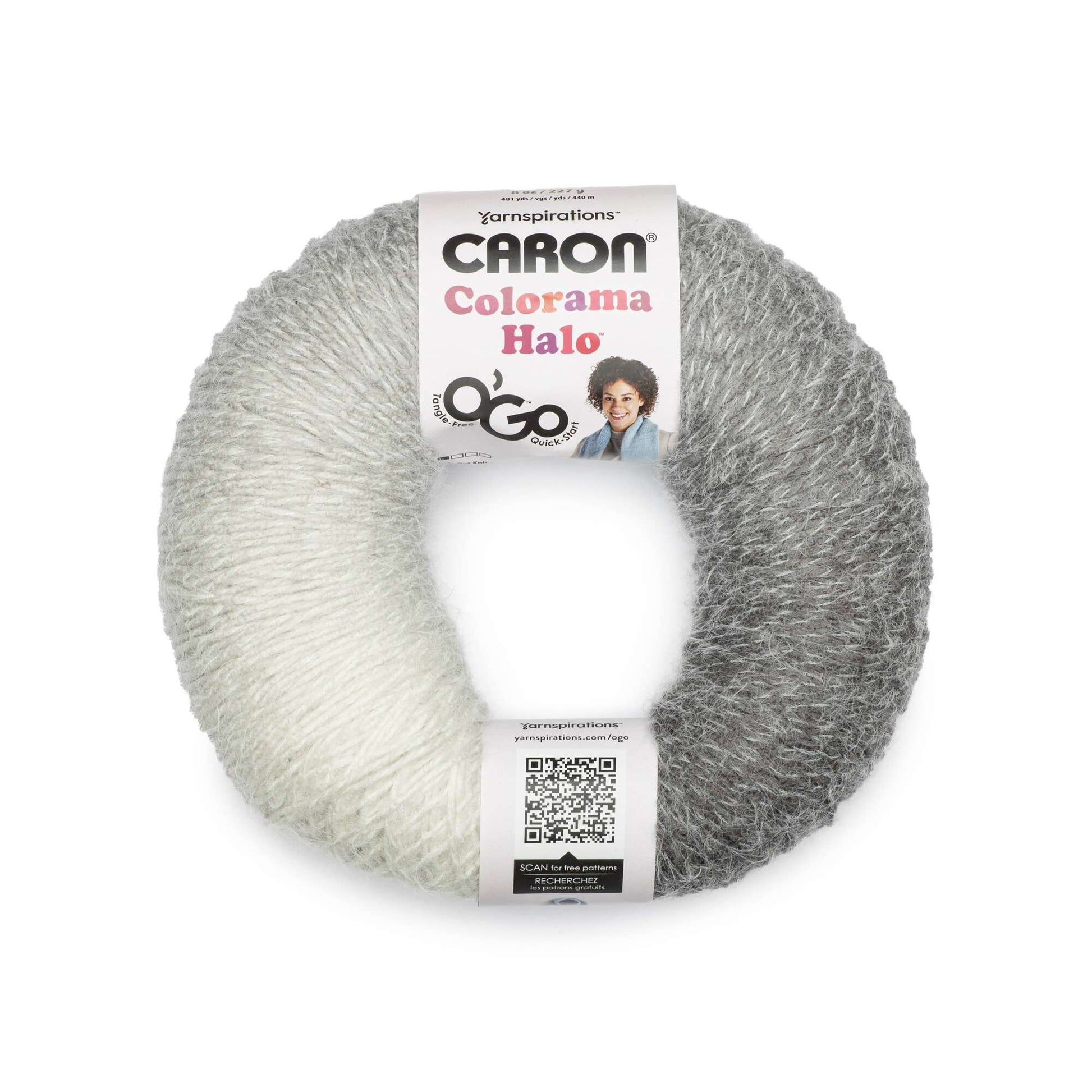 Caron Colorama Halo O'Go Yarn - Discontinued Shades Graphite Frost