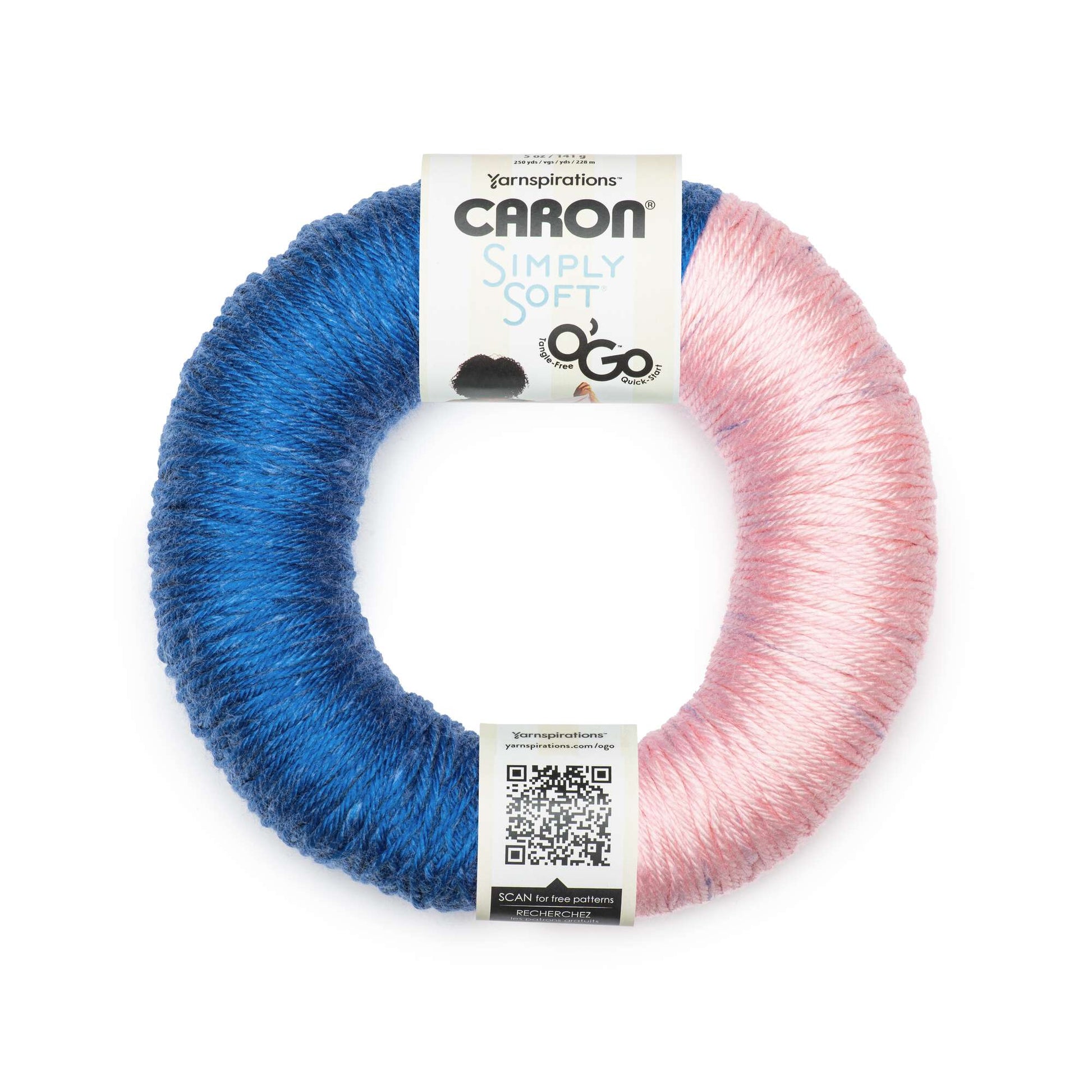 Caron Simply Soft O'Go (141g/5oz) - Clearance Shades* Royal Blue Soft Pink
