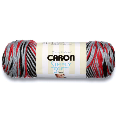Caron Simply Soft Camo Yarn - Discontinued Shades Red Camo