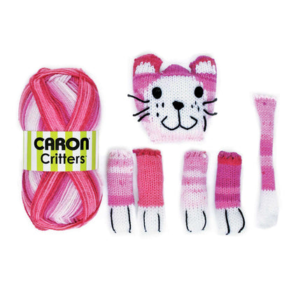 Caron Critter Kits - Discontinued Shades Cat Scarf - Pink