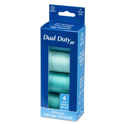 Dual Duty XP All Purpose Sewing Thread, 4 Spools Aqua-Jades