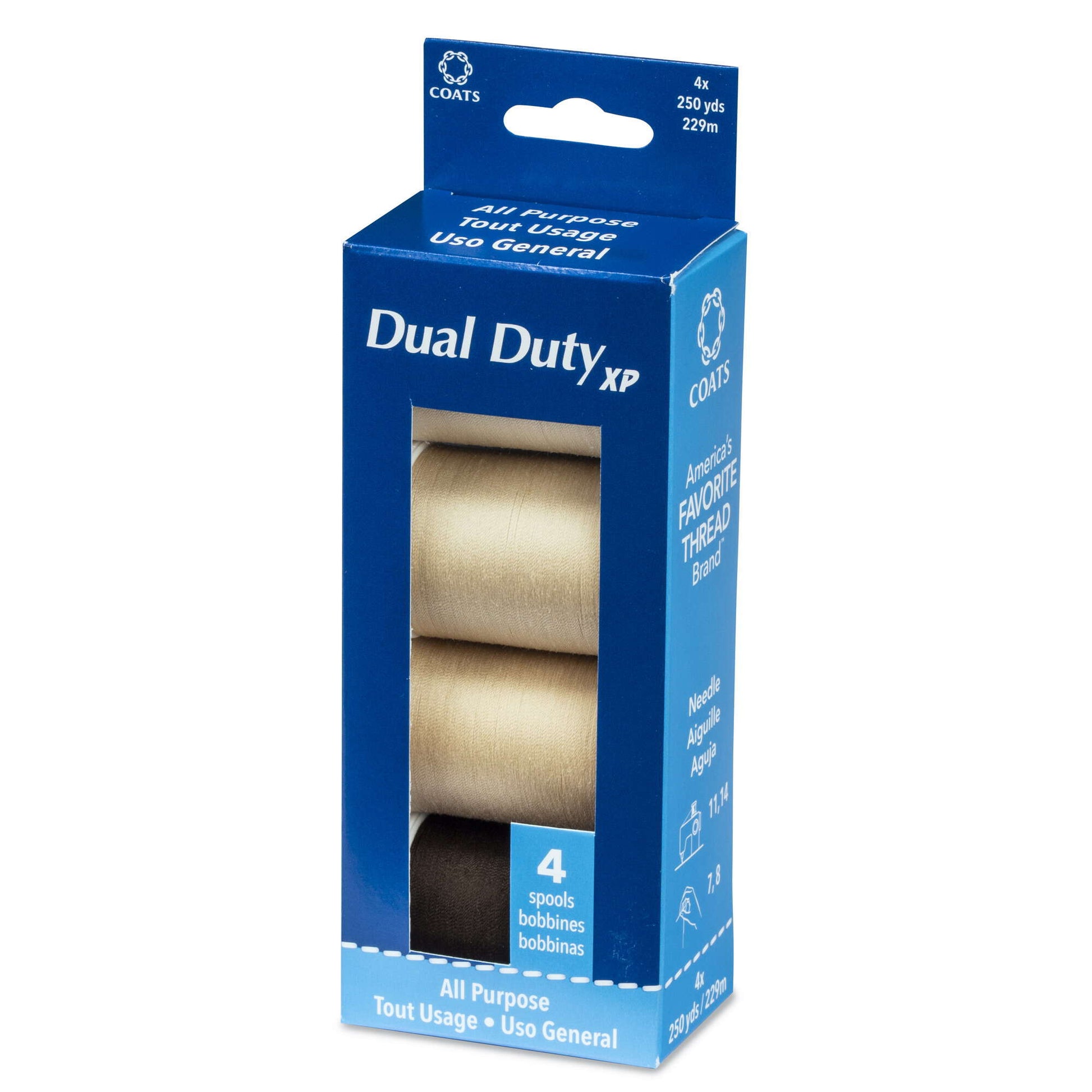 Dual Duty XP All Purpose Sewing Thread, 4 Spools Browns