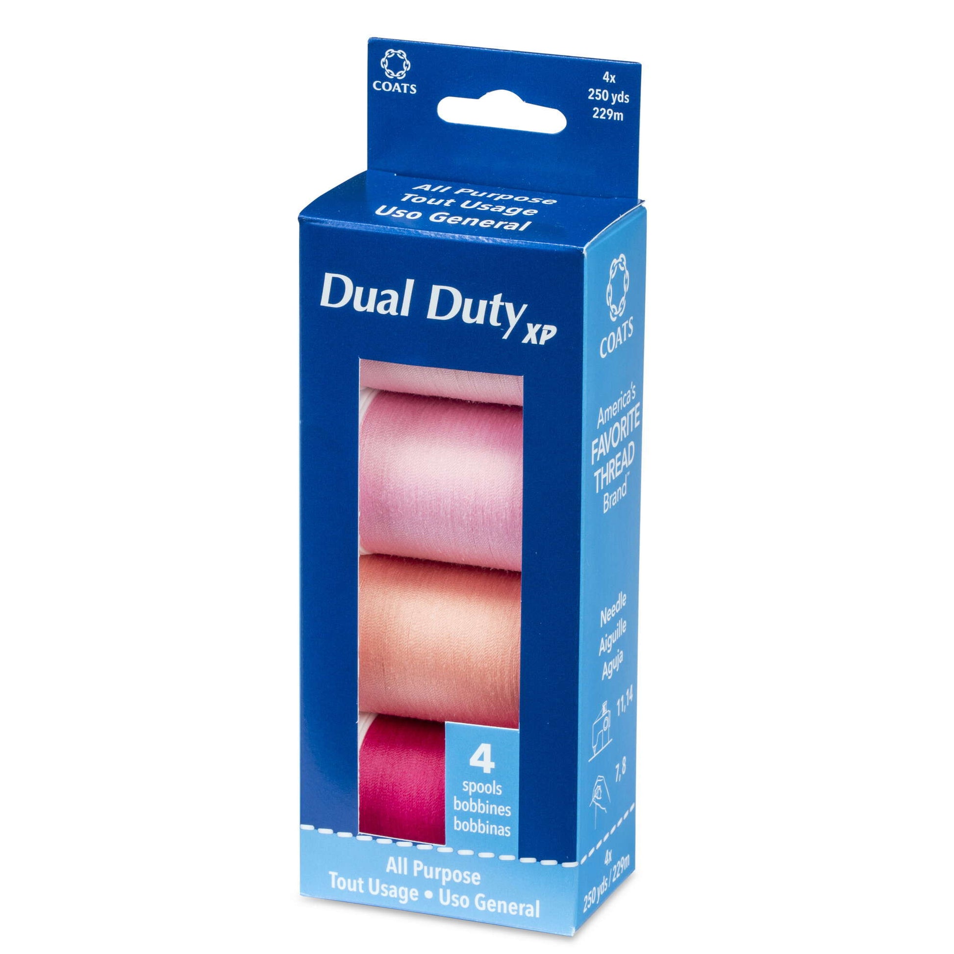 Dual Duty XP All Purpose Sewing Thread, 4 Spools Pinks