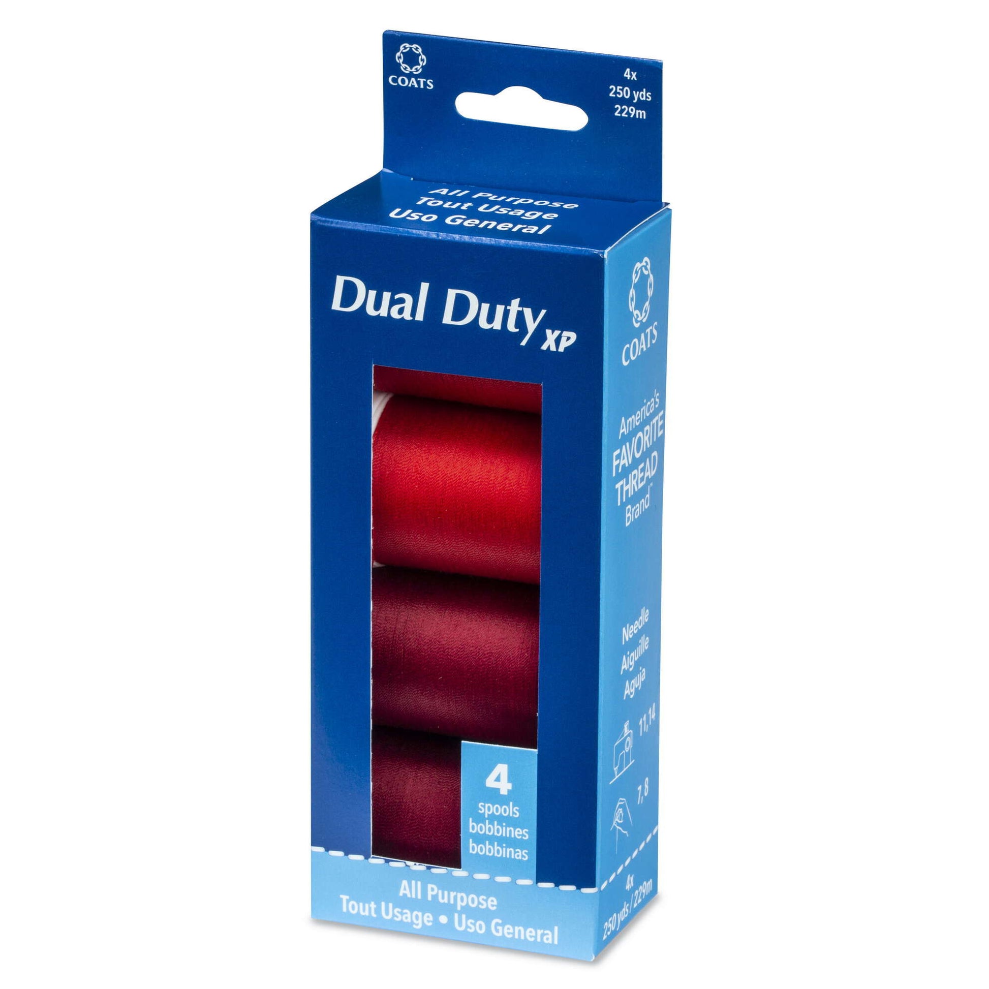 Dual Duty XP All Purpose Sewing Thread, 4 Spools Reds