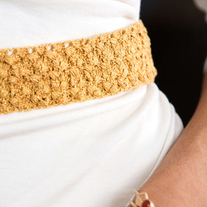 Aunt Lydia's Crochet JoJo Dressy Belt Crochet Accessory made in Aunt Lydia's Metallic Crochet Thread yarn