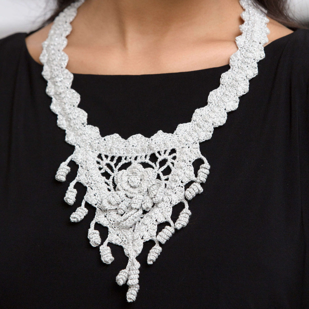 Crochet Accessory made in Aunt Lydia's Metallic Crochet Thread yarn