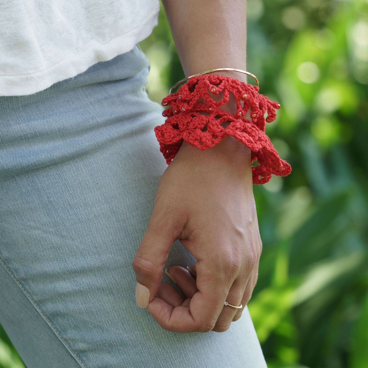 Crochet Scrunchy made in Aunt Lydia's Fashion Crochet Thread yarn