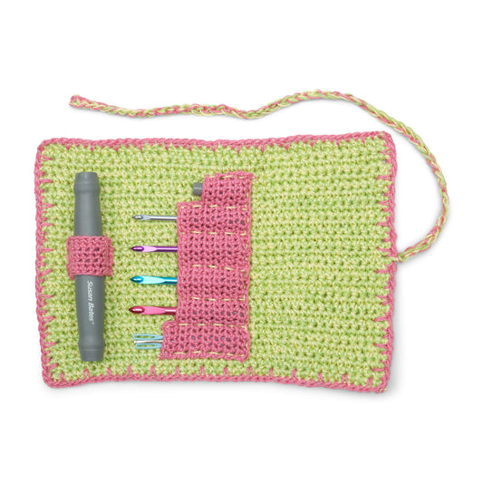 Crochet Notions Case made in Aunt Lydia's Classic Crochet yarn