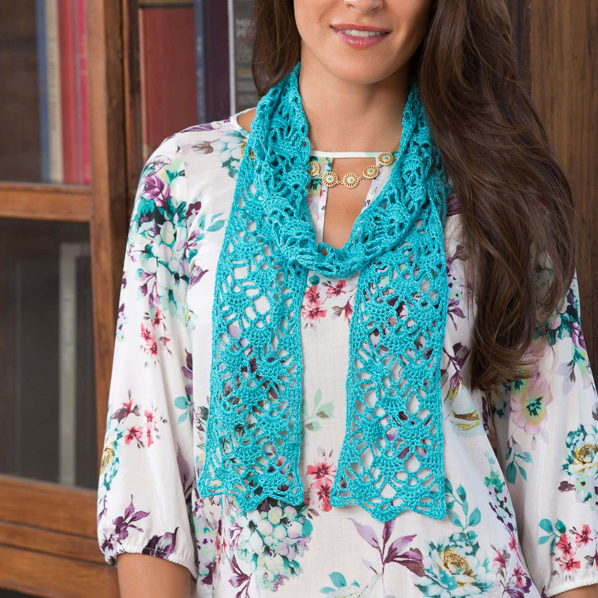 Crochet Scarf made in Aunt Lydia's Iced Bamboo Crochet Thread yarn