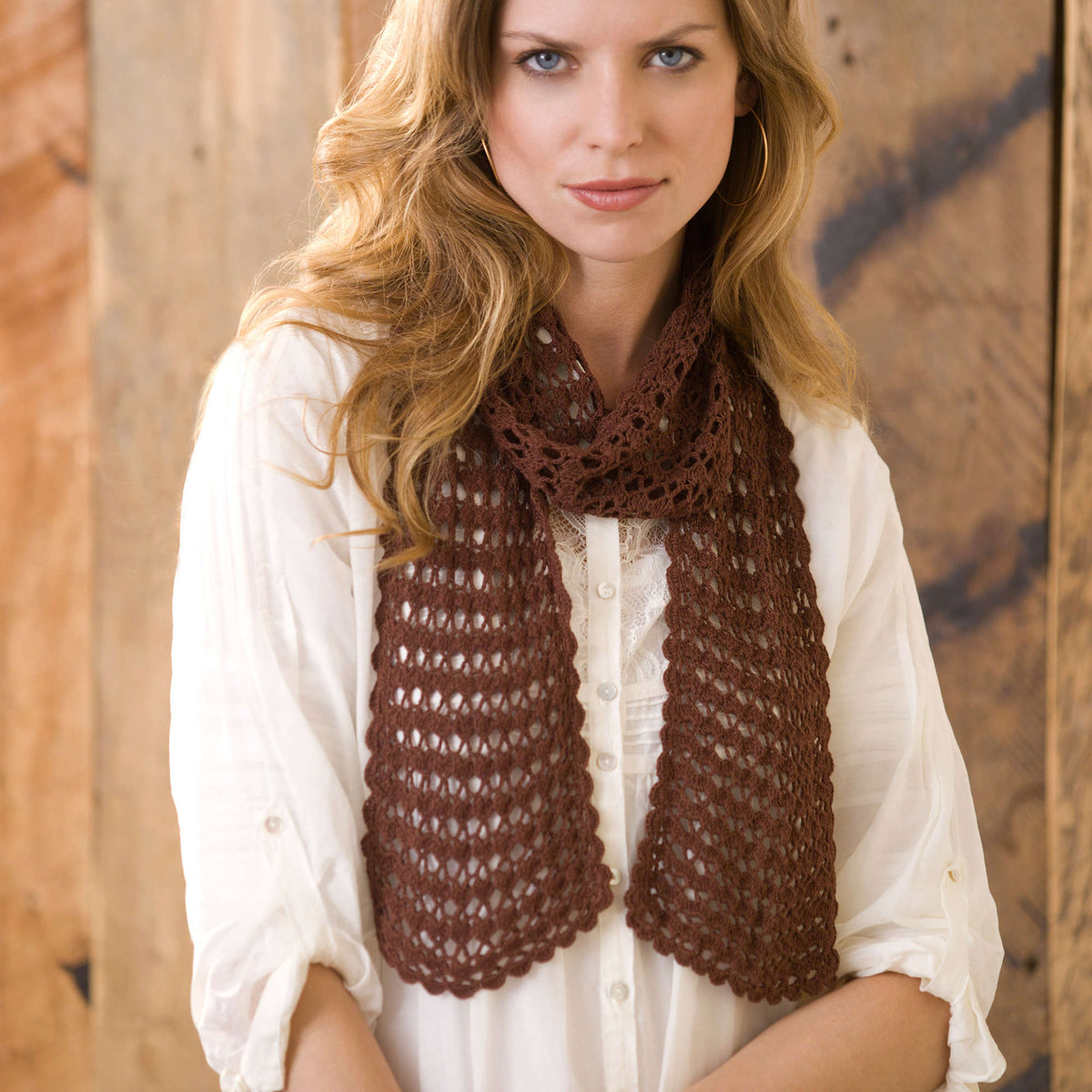 Crochet Scarf made in Aunt Lydia's Bamboo Crochet Thread Size 10 yarn