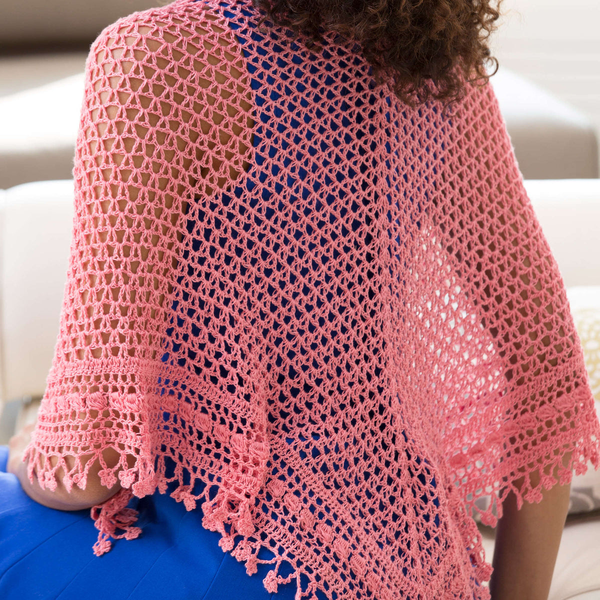 Crochet Shawl made in Aunt Lydia's Bamboo Crochet Thread Size 10 yarn