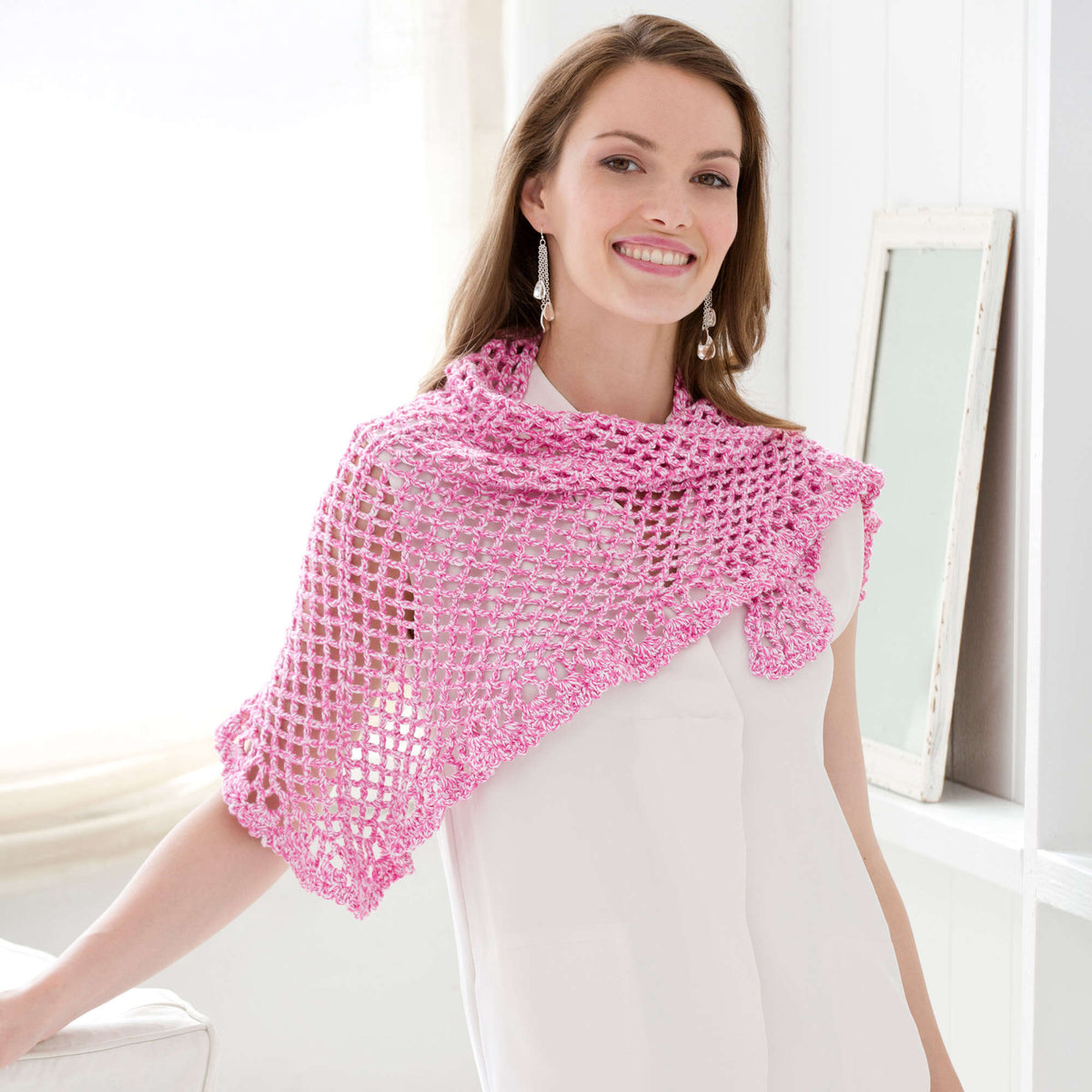 Crochet Shawl made in Aunt Lydia's Baker's Cotton yarn