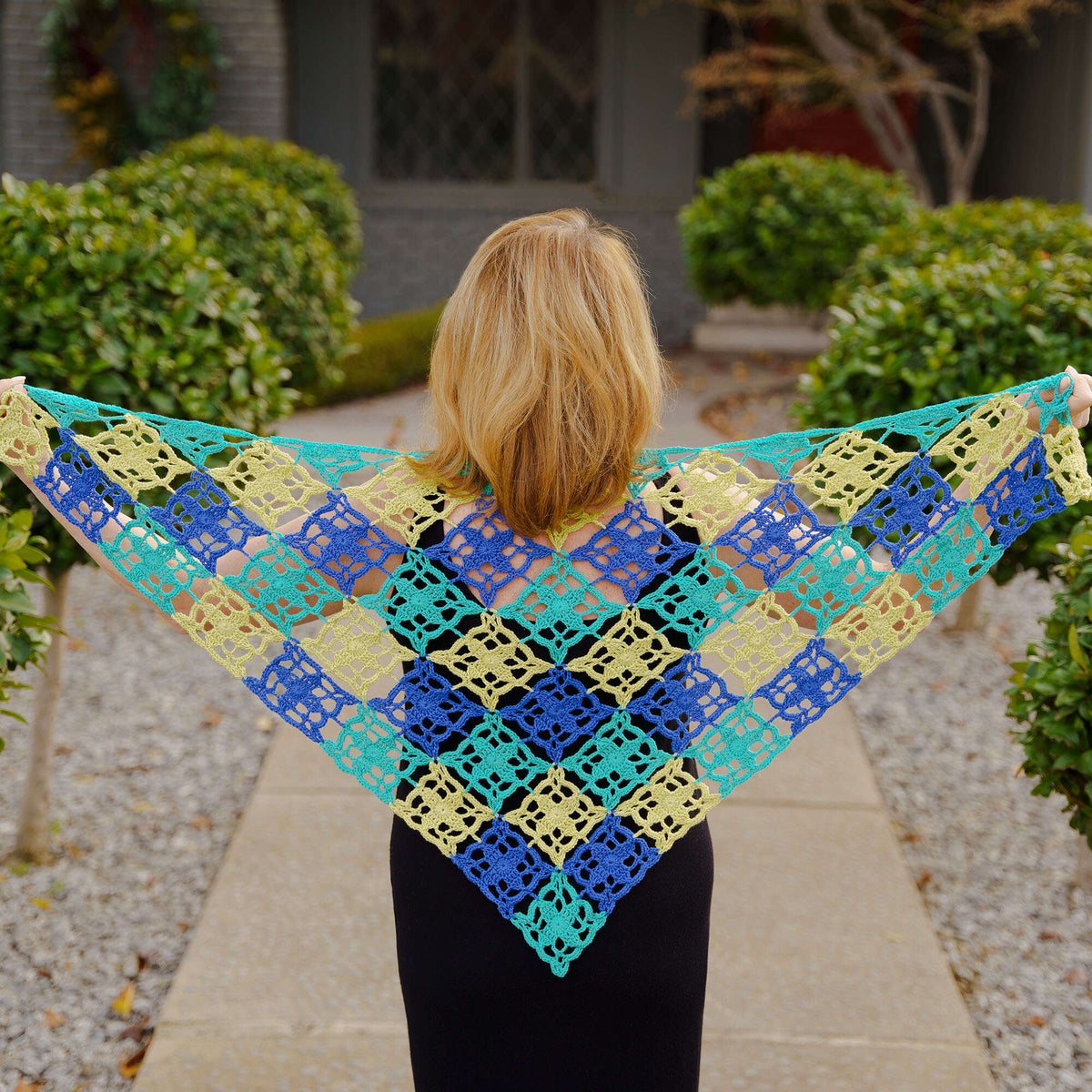 Crochet Shawl made in Aunt Lydia's Baby Shower yarn