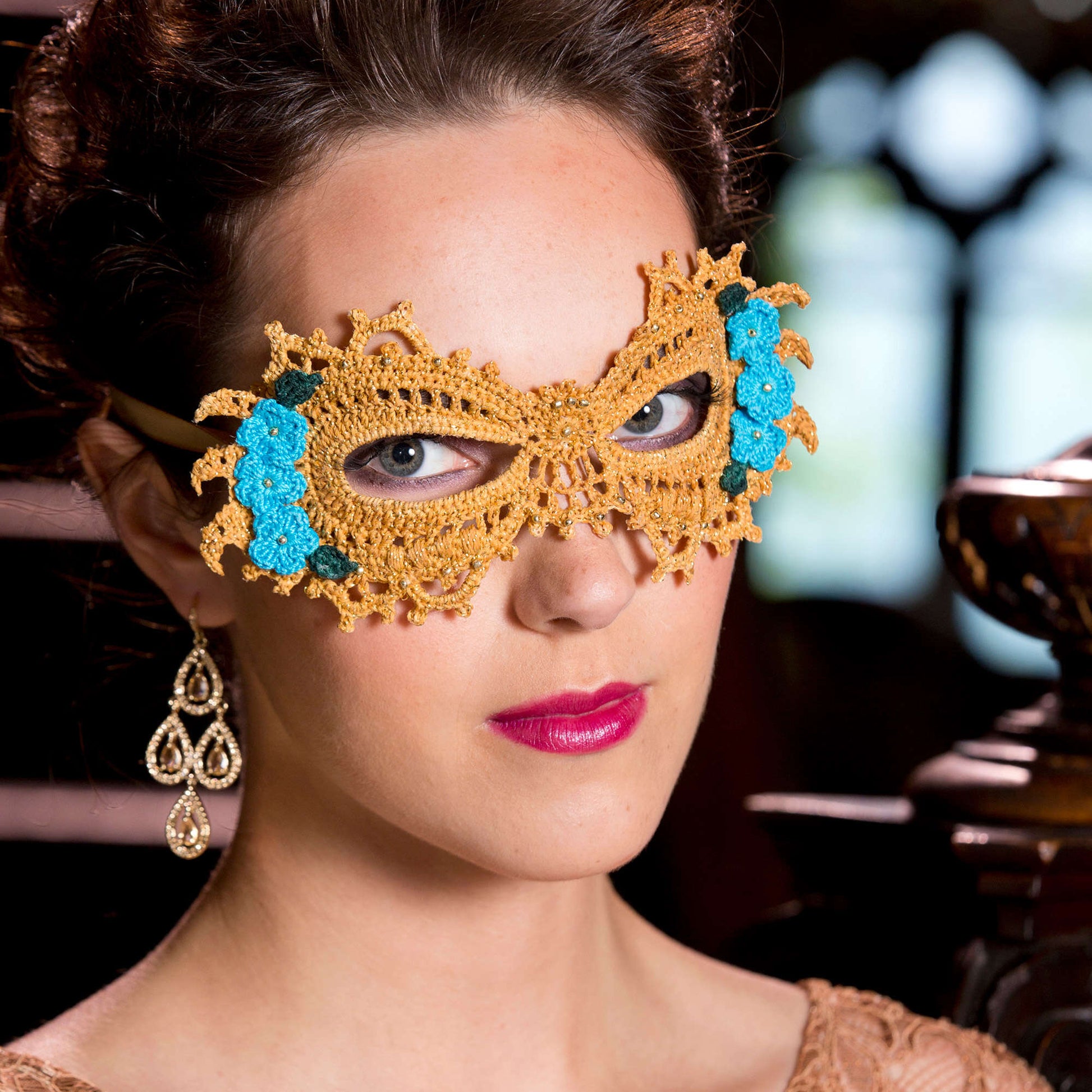 Free Aunt Lydia's Masquerade Fancy Mask Crochet Pattern