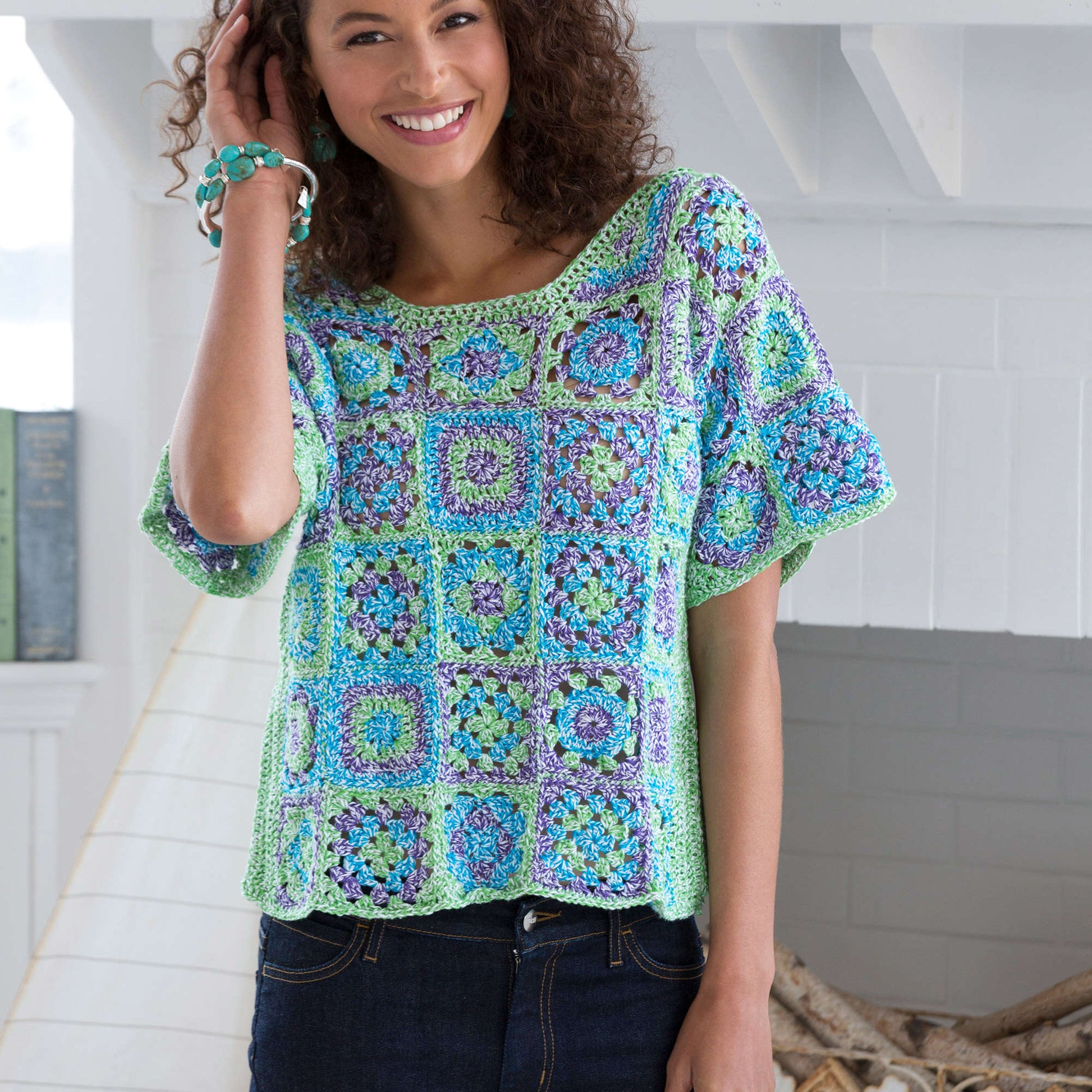 Aunt Lydia's Crafty Crochet Top Crochet Top made in Aunt Lydia's Baker's Cotton yarn