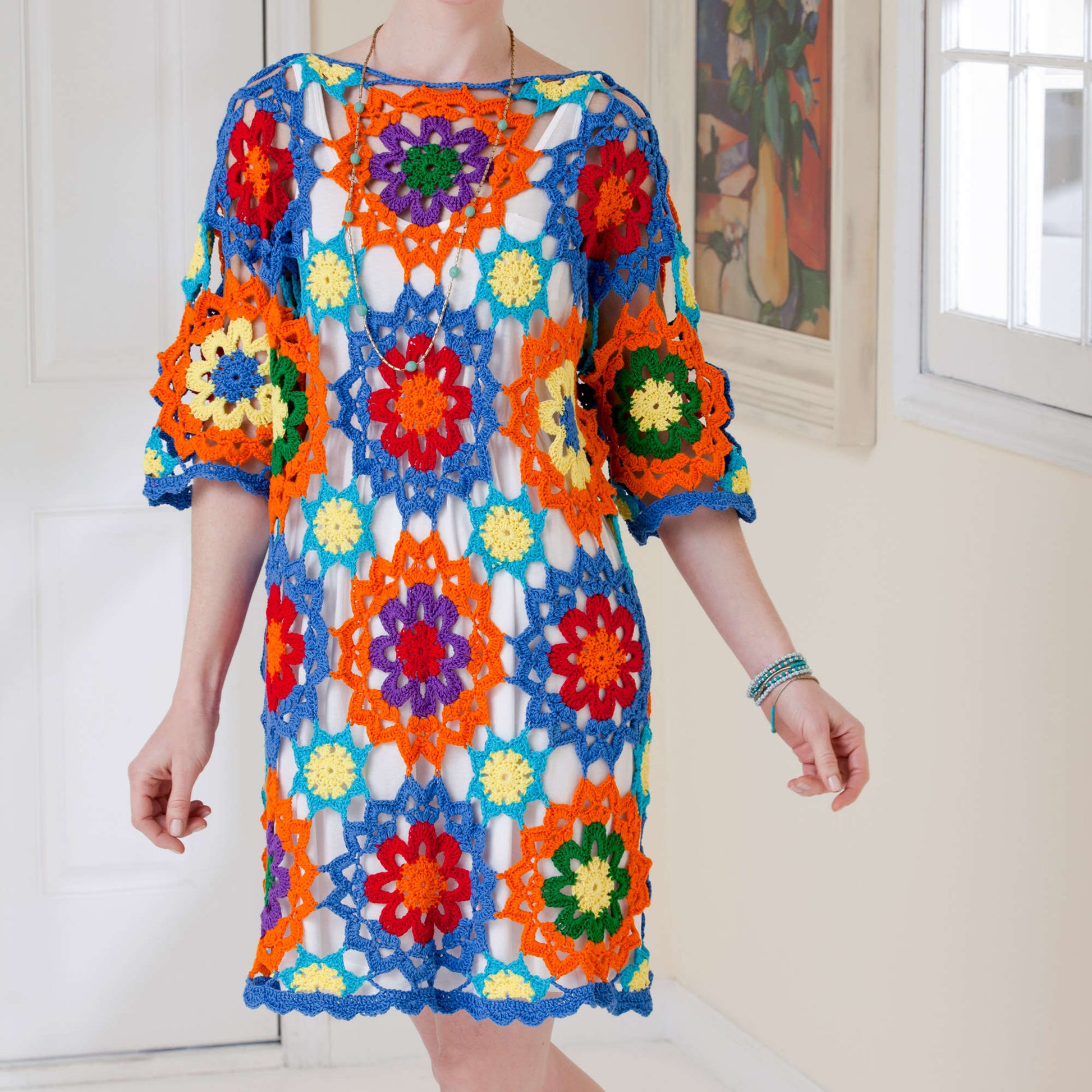 Free Aunt Lydia's Crochet Bright & Beautiful Top Pattern