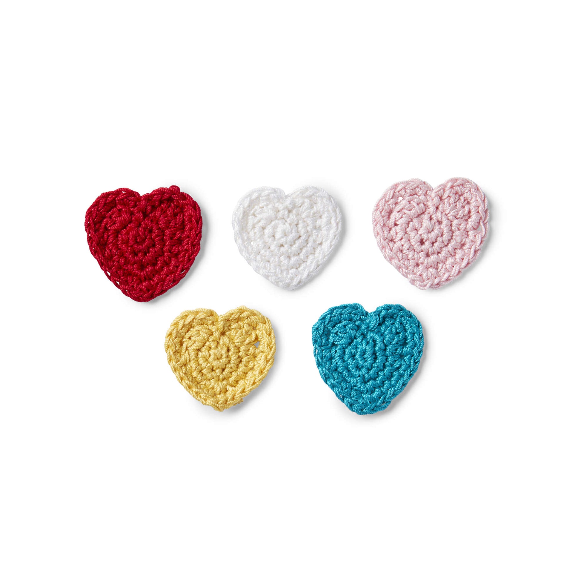 Free Aunt Lydia's Crochet Friendship Hearts Applique Pattern