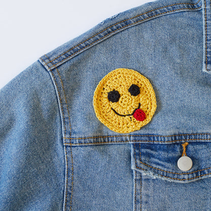 Aunt Lydia's Crochet Yummy Happy Face Emoji Applique Aunt Lydia's Crochet Yummy Happy Face Emoji Applique