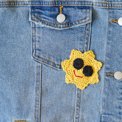 Aunt Lydia's Crochet Cool Sun Applique Crochet Appliqué made in Aunt Lydia's Classic Crochet Thread yarn