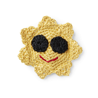 Aunt Lydia's Crochet Cool Sun Applique Crochet Appliqué made in Aunt Lydia's Classic Crochet Thread yarn