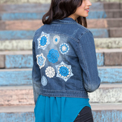 Aunt Lydia's Crochet Doilyed for Denim Jacket Crochet Appliqué made in Aunt Lydia's Classic Crochet Thread yarn