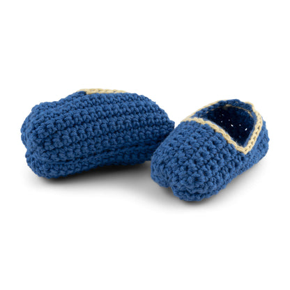 Aunt Lydia's Flat Booties With Stitch Trim Crochet Crochet Bootie made in Aunt Lydia's Baby Shower yarn