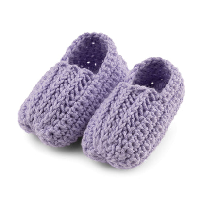 Aunt Crochet Lydia's Flat Booties with Inset Crochet Bootie made in Aunt Lydia's Baby Shower yarn