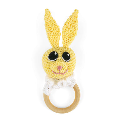 Aunt Lydia's Bunny & Bear Teething Rings Crochet Crochet Toy made in Aunt Lydia's Baby Shower yarn
